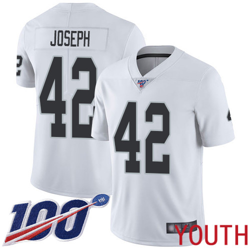 Oakland Raiders Limited White Youth Karl Joseph Road Jersey NFL Football #42 100th Season Vapor Jersey